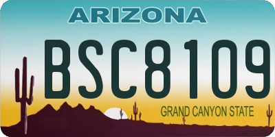 AZ license plate BSC8109