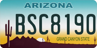 AZ license plate BSC8190