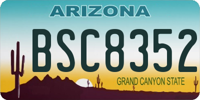 AZ license plate BSC8352