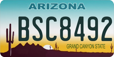 AZ license plate BSC8492