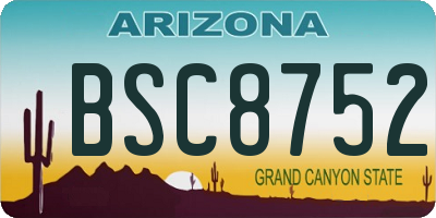 AZ license plate BSC8752