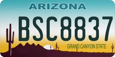 AZ license plate BSC8837