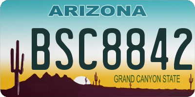 AZ license plate BSC8842