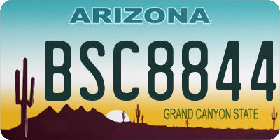 AZ license plate BSC8844