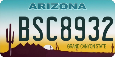 AZ license plate BSC8932