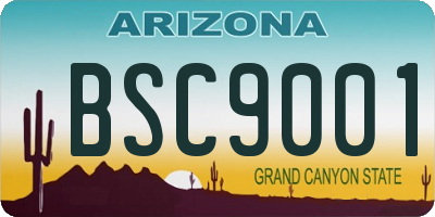 AZ license plate BSC9001