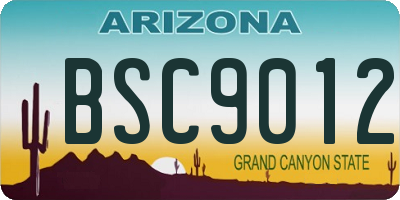 AZ license plate BSC9012