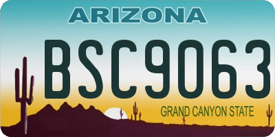 AZ license plate BSC9063