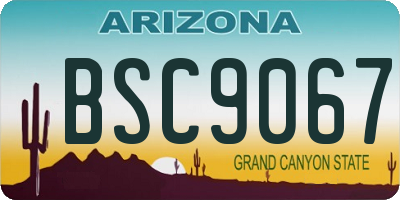 AZ license plate BSC9067