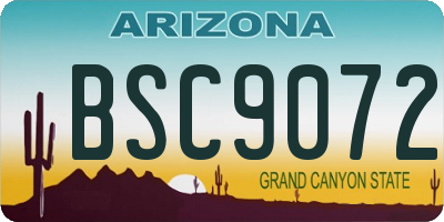 AZ license plate BSC9072