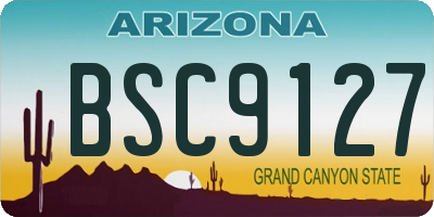 AZ license plate BSC9127