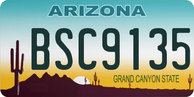 AZ license plate BSC9135