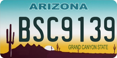 AZ license plate BSC9139