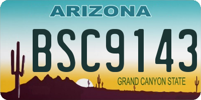 AZ license plate BSC9143