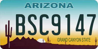 AZ license plate BSC9147