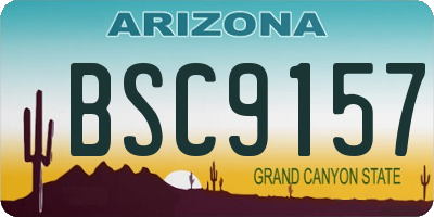 AZ license plate BSC9157