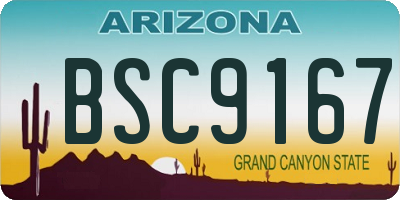 AZ license plate BSC9167