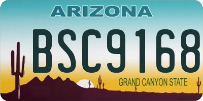 AZ license plate BSC9168
