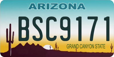 AZ license plate BSC9171