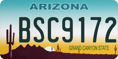 AZ license plate BSC9172
