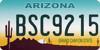 AZ license plate BSC9215