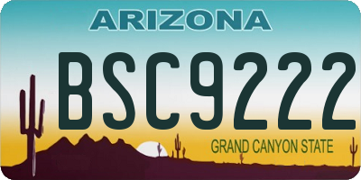 AZ license plate BSC9222
