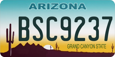 AZ license plate BSC9237