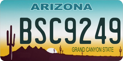 AZ license plate BSC9249