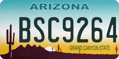 AZ license plate BSC9264