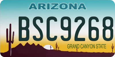 AZ license plate BSC9268