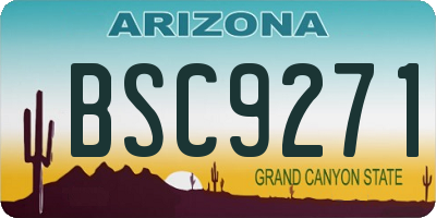 AZ license plate BSC9271