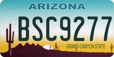 AZ license plate BSC9277
