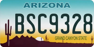 AZ license plate BSC9328