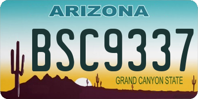 AZ license plate BSC9337