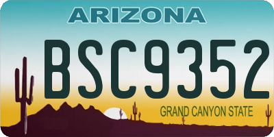 AZ license plate BSC9352