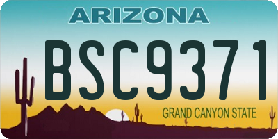 AZ license plate BSC9371