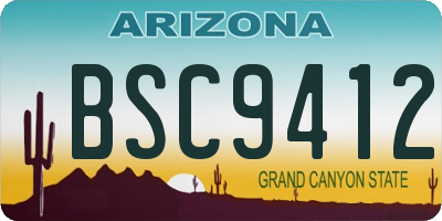 AZ license plate BSC9412