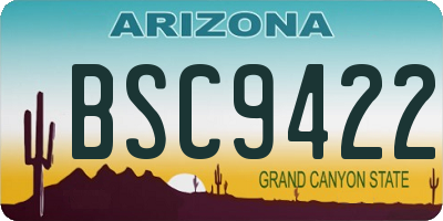 AZ license plate BSC9422
