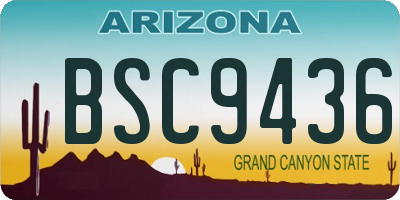 AZ license plate BSC9436