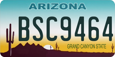 AZ license plate BSC9464