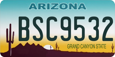 AZ license plate BSC9532