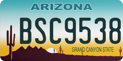 AZ license plate BSC9538