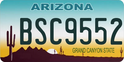 AZ license plate BSC9552