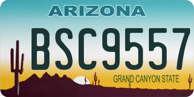AZ license plate BSC9557