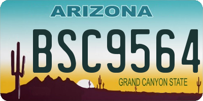 AZ license plate BSC9564