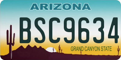 AZ license plate BSC9634