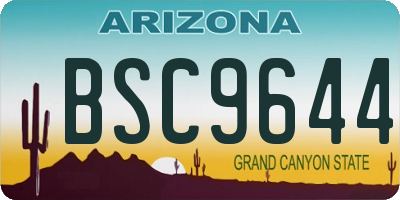 AZ license plate BSC9644