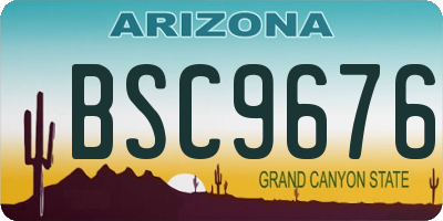 AZ license plate BSC9676