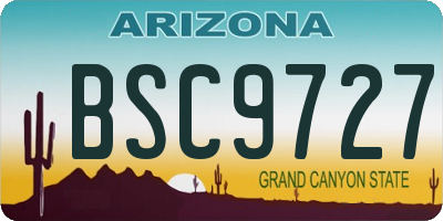 AZ license plate BSC9727