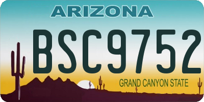 AZ license plate BSC9752